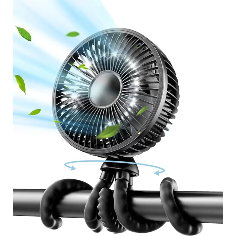 Ventilatore Passeggino Winique - 2600mAh, 3 Velocità, Luci LED, Ricaricabile USB - Foto 8