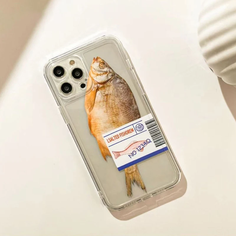 Ins Style Transparent Salted Fish Phone Case Cover
