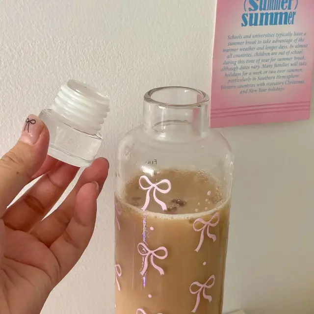 500ML Kawaii Bow Plastic Water Bottle, Transparent Time Scale Cup, Outdoor Sports School Drinking Bottle,Clear Plastic Water Jug 5