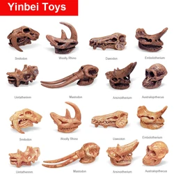 Figuras variadas de esqueleto de fósil de dinosaurio, huesos de dinosaurios para juego de ciencia, recuerdo de fiesta de excavación de arena de dinosaurios, decoraciones