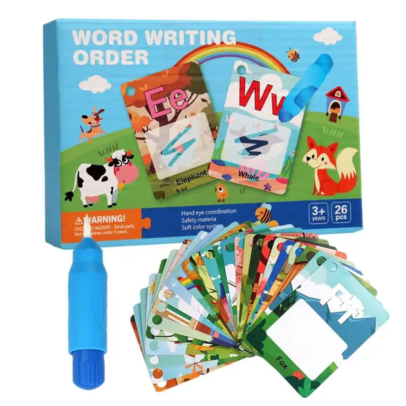 

Water Coloring Books For Toddler Painting Doodle Flashcards 26 Alphabet Water Cards With Pen Water Painting Magic Doodle Card