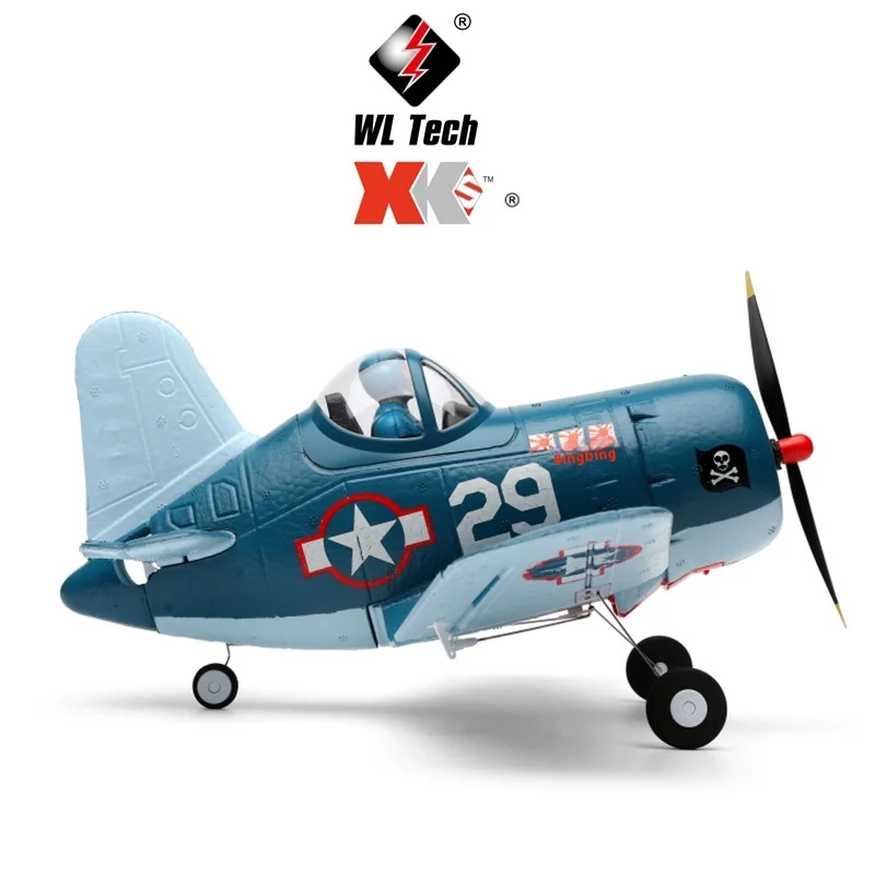 WLtoys XKA500 RC 비행기 4채널 전동 F4U 코세어 전투기 모델 고정익 원격 조종 폼 항공기 장난감 (성인 및 어린이용)