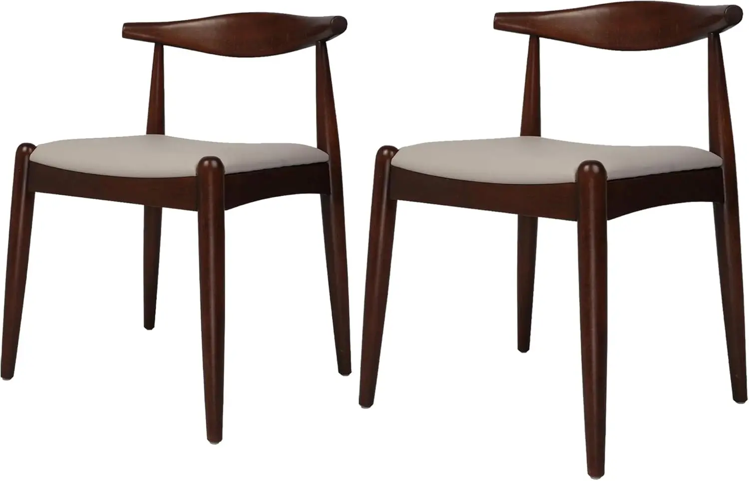 Mid Century Dining Room Chairs Set of 2, Modern Kitchen Chairs with Solid Wood Indoor Classic Wishbone with S