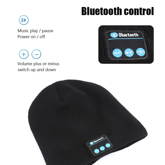 Wireless Bluetooth Music Knitted Headphone Cap Hd Sound Quality Wireless Headphone Head-mounted Stereo Hat Fashion All-match 2