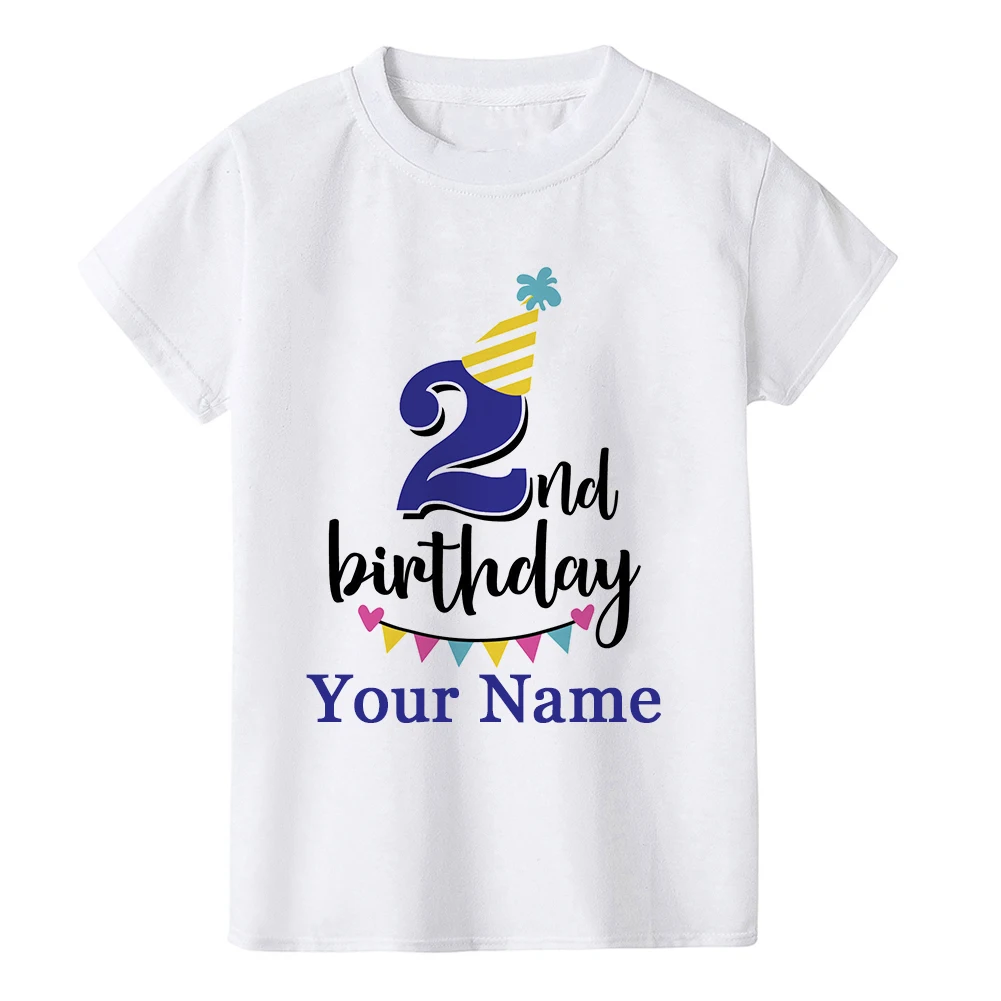 Boy Birthday Number Name Cartoon T Shirt Number 1 2 3 4 5 6 7 8 9 Graphic Kids Clothes Children Birthday T-shirts Funny Gift 2