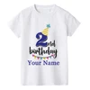 Boy Birthday Number Name Cartoon T Shirt Number 1 2 3 4 5 6 7 8 9 Graphic Kids Clothes Children Birthday T-shirts Funny Gift 2