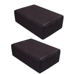 Set of 2 EVA Foam Yoga Blocks for Exercise & Stretching (Black-2PCS)
