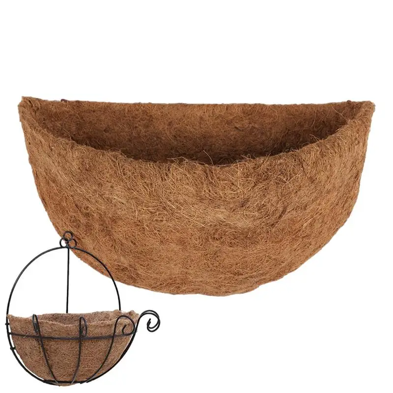 Durable Hanging Basket Liner Planter Round Coconut Fiber Replacement Liners for Flower Pot Home Outdoor Garden Flower Holders
