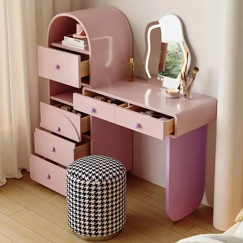 Woman Coiffeuse Dressers Dressing Table Mirrors Storage Stool Vanity Table Mirrors Women Minimalist Jeweler Dresser Makeup Stand Tocador De Maquillaje Home Decoration Aesthetic