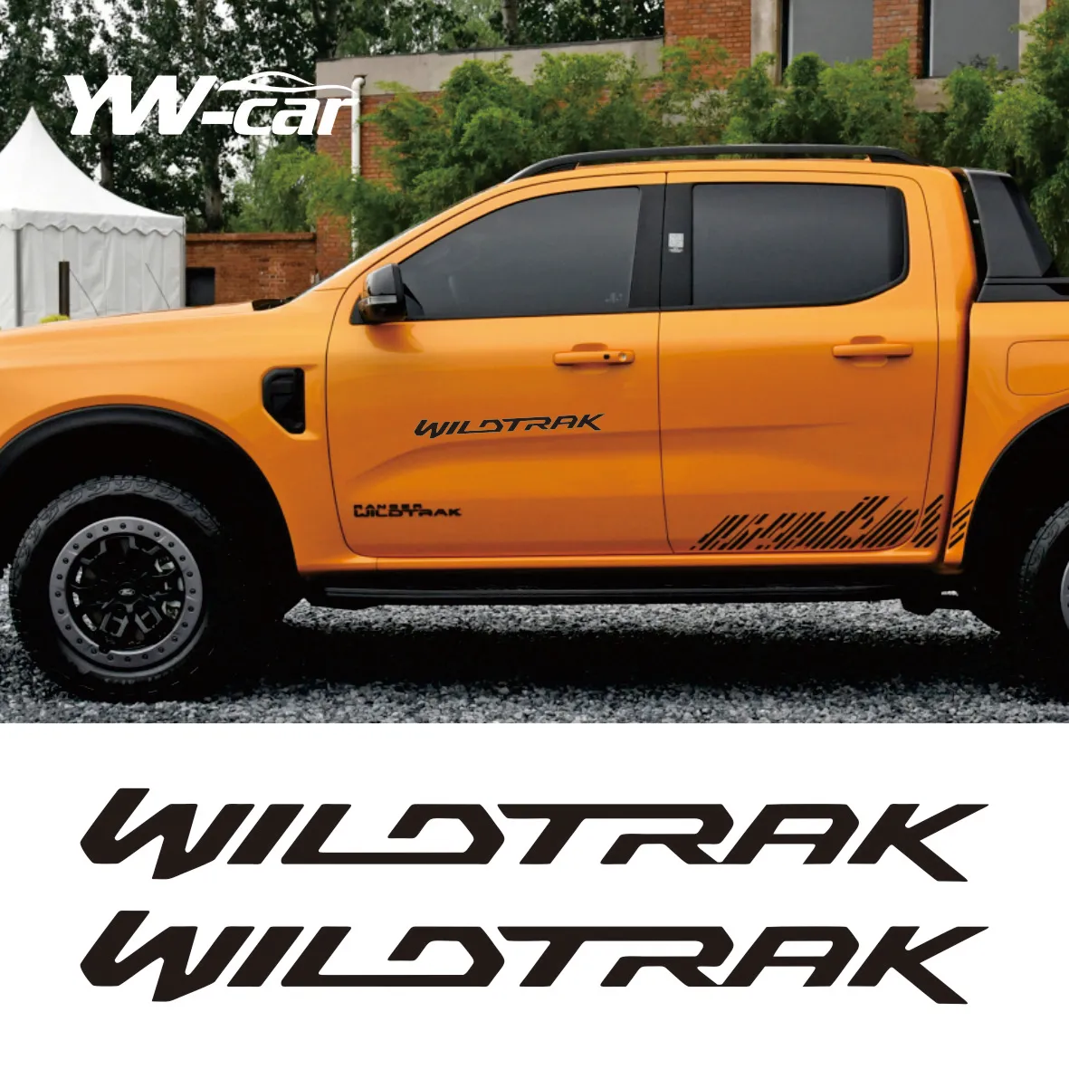 

Free Shipping Car Decals 2 Pcs Wildtrak Font Graphic Vinyl Sticker Side and Rear Tailgate Fit For Ford Ranger PX