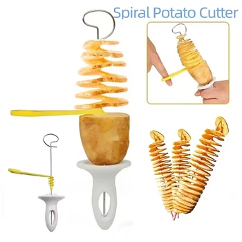 Spiral Potato Cutter Twisted Slice Potato Tower Whirlwind Potato Cut Diy Creative Fruit And Vegetable Spiral Slicer For Kitchen