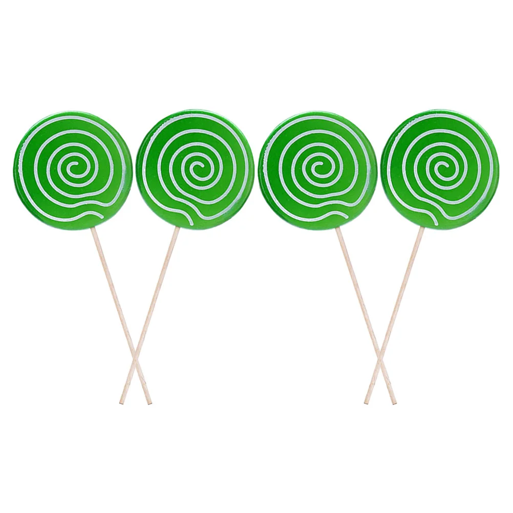 

4 Pcs Simulation Lollipop Lollipops Unique Ornaments Wedding Decorative Models Decoration Wooden Child Prop Festival Adornment