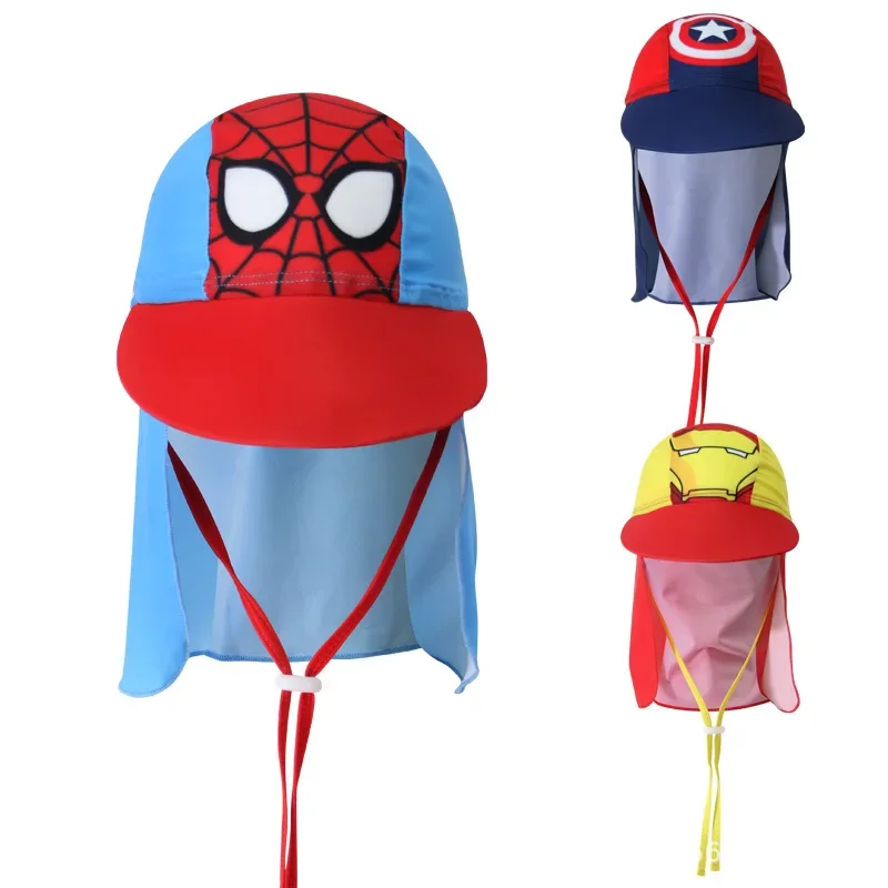 Korean Men's Children's Swimming Cap Neck Protection UV Protection Beach Sun Ear Cover