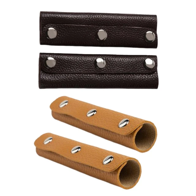 2x Leather Handbag Handle Wrap Cover Purse Strap Cover Replacement with  Buttons