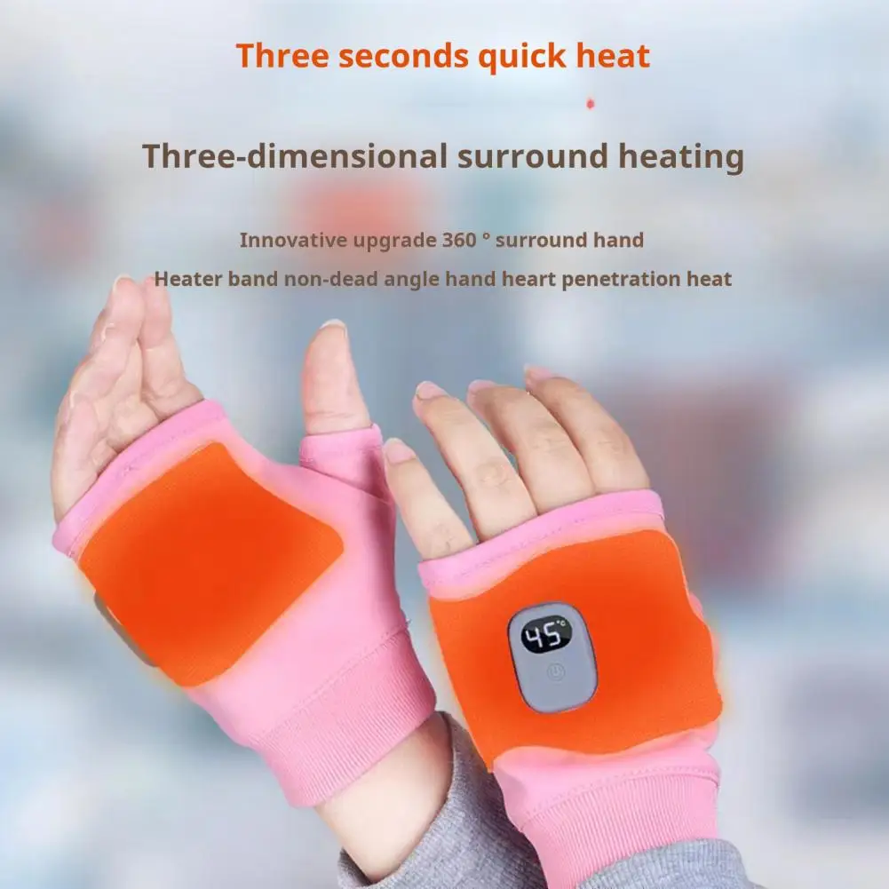 Electric Gloves Adjustable Rechargeable Electric Riding Gloves for Fast Sustained Warmth Fingerless Solid Color Flexible