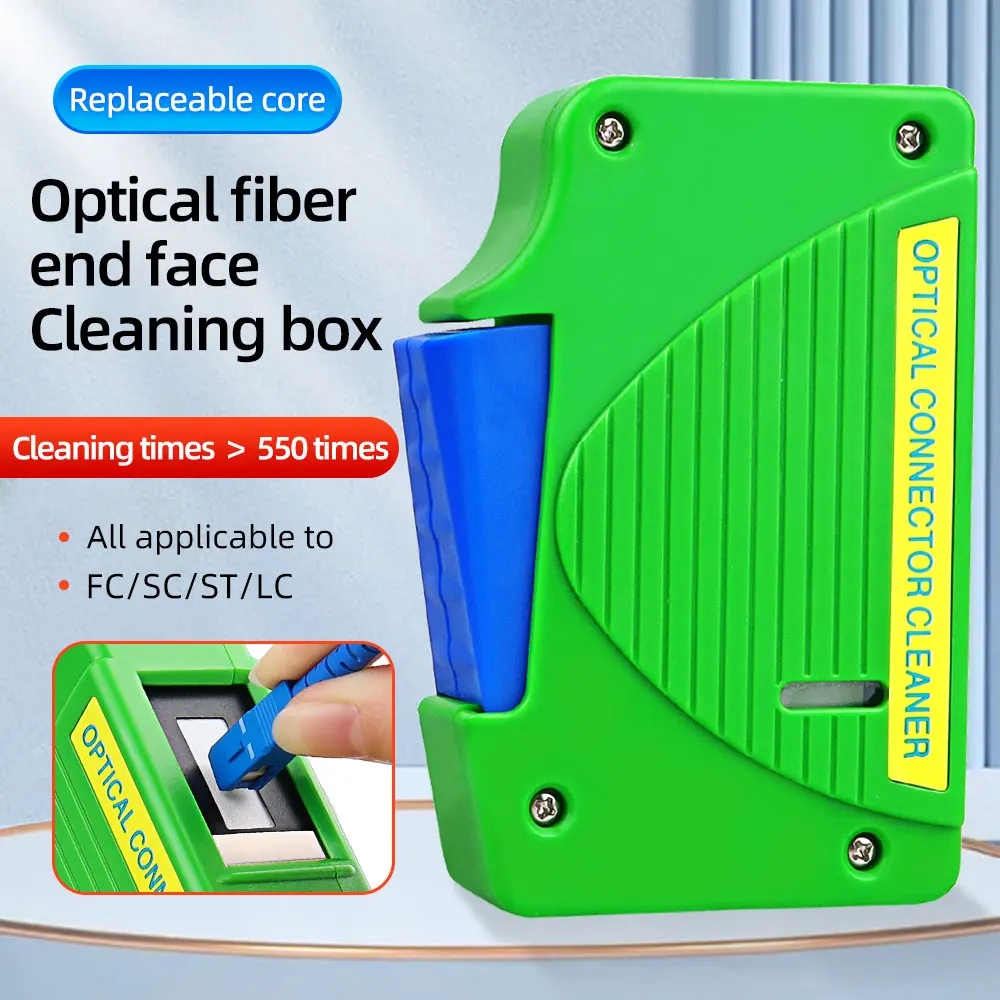 Fiber optic cleaning tool cleaning box SC/FC/ST/LC male head cleaning tape cartridge type fiber end face fiber optic cleaner cassette tape for head cleaner