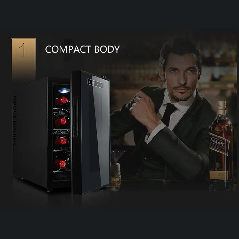 Electronic Wine Cooler Thermostat Wine Cooler Tea Refrigerator Small Mini For Household Use 8Pcs