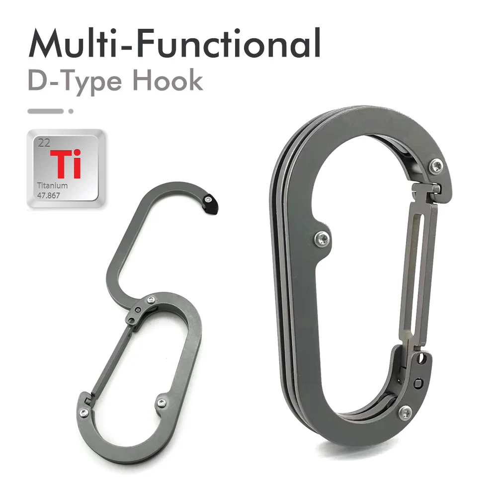 Foldable Heavy Duty Hook Large Carabiner Clip for Backpack Hanging Outdoor Gear Accessories-Durable Lightweight 20KG Load