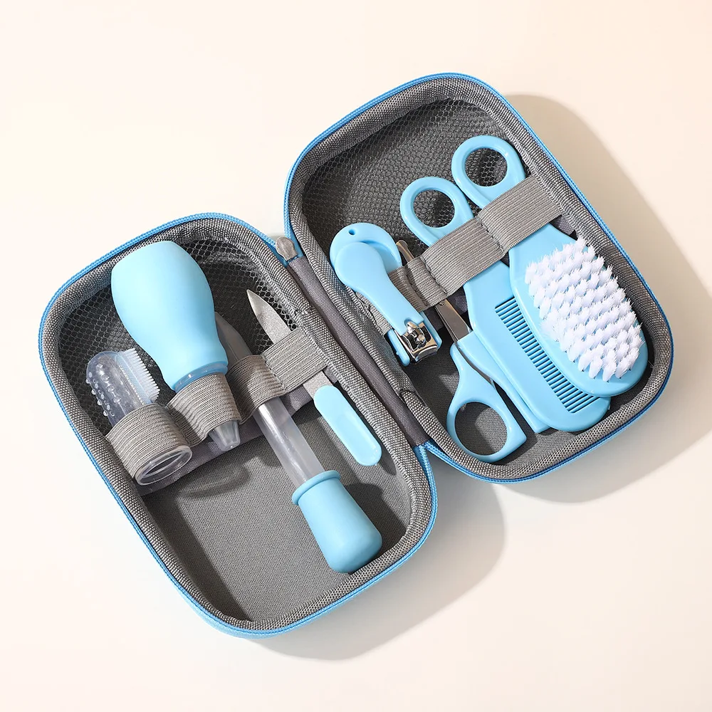 Newborn 8pcs/set Baby Health Care Nail Hair Thermometer Grooming Brush Kit Care Baby Essentials Newborn Material Safety