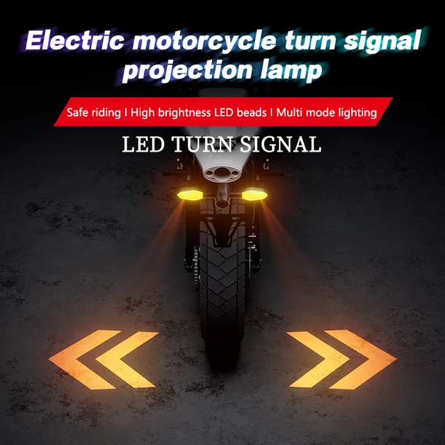 Motorcycle LED Turn Signal Lamp Color Projection Lamp Sequential Flowing Flash Indicator Lights Directional LED with Projector 1