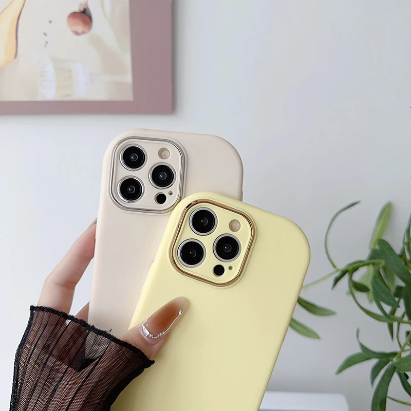 Vibrant Matte Silicone Phone Case with Camera Protection & Shockproof Bumper