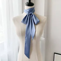 Korean Style 190*5cm Women Plain Chiffon Silk Scarf Solid Color Long Hairband Versatile Decorative Streamer Bag Tie Satin Ribbon 2