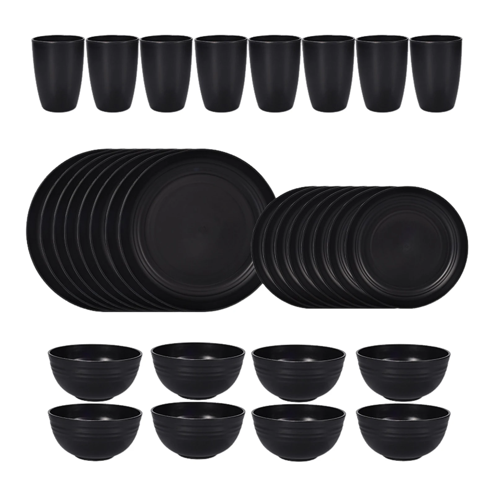 32 piece set of tableware, dishes, and plates for household use, including soup bowls, water cups, and plates, as well as gift