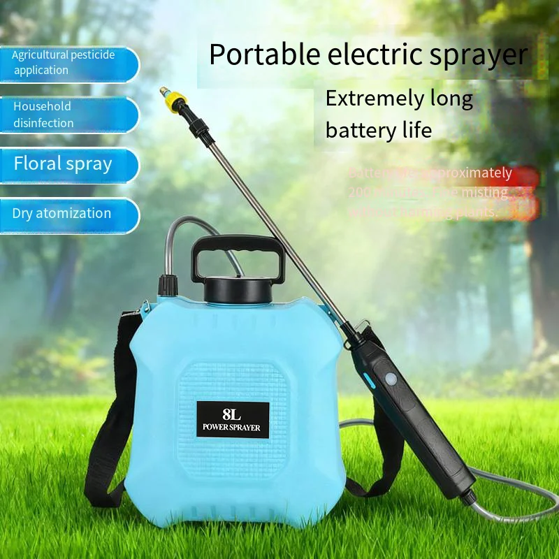 Regador Eletrico Recarregavel USB de 5L/8L, Pulverizador Portatil para Jardim e Gramado