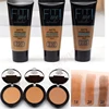 Micolor Fit Me 2 IN 1 Matte Black Skin 30g Poreless Powder + 30ml Liquid Foundation Dark Skin Dedicated Foundation Cosmetic Set 1
