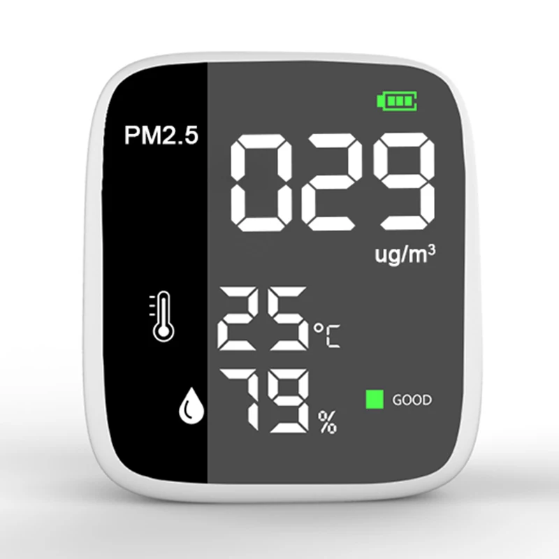

Dienmern New DM1308E PM2.5 Quality Detector Portable LED Display Temperature and Humidity Sensor Tester,Home Monitoring Systems
