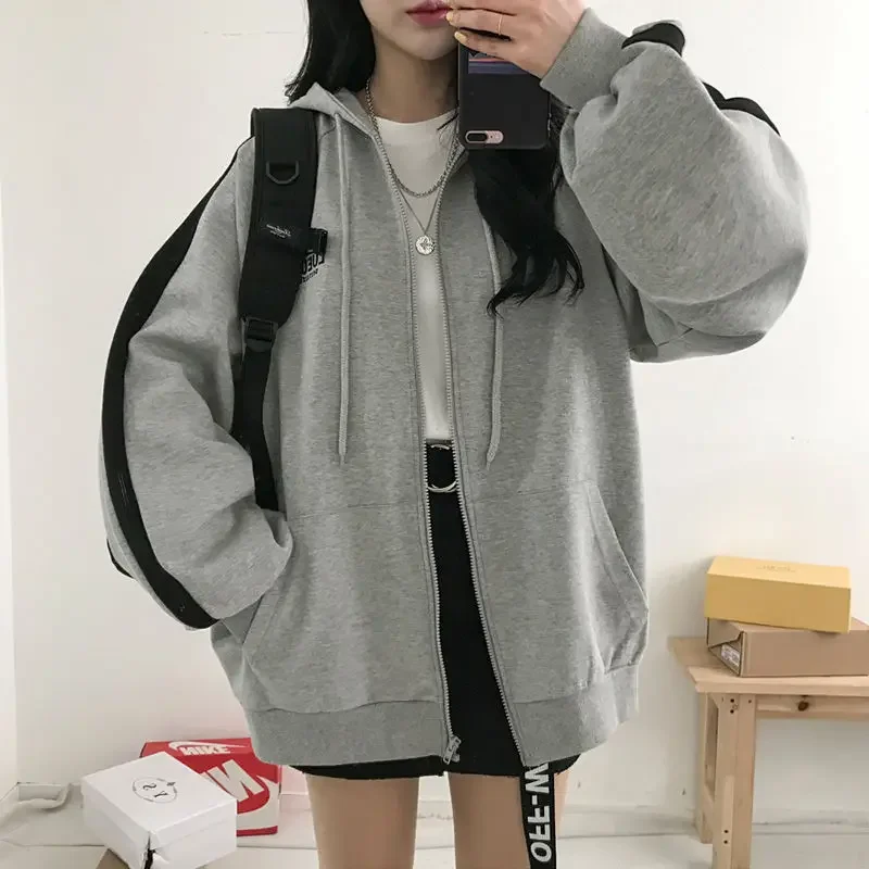 Casual Oversized Hoodies Sweatshirts Preppy Style Loose Fleece Clothes Long Sleeve Female Winter Sweatshirt Streetwear New Women