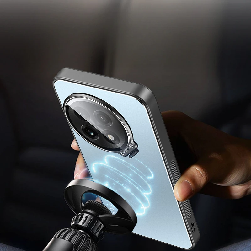 Premium Shockproof Matte Kickstand Case with Metal Lens Camera Holder