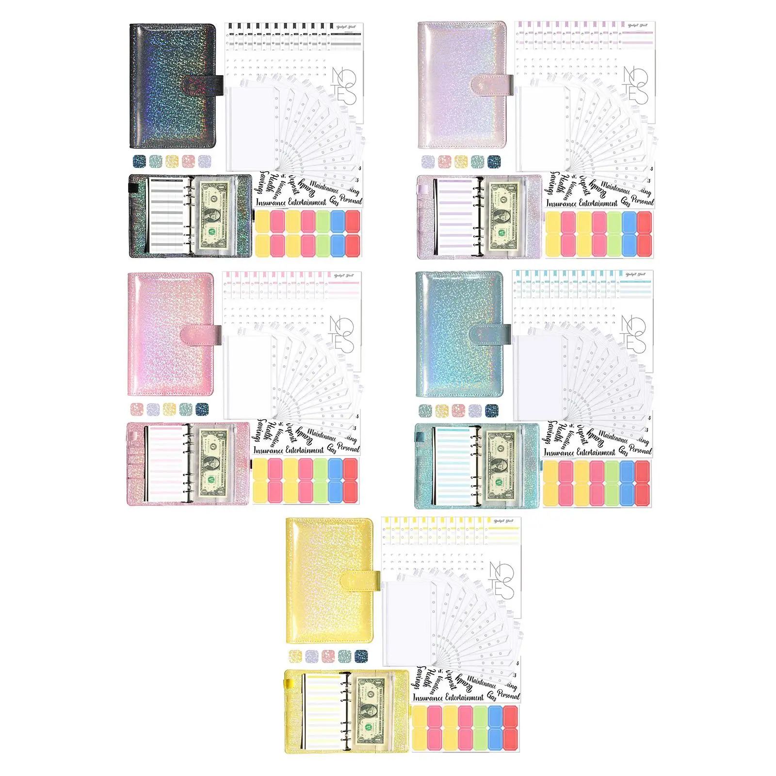 

A6 Budget Binder Planner with Binder Pockets for Money Receipts Budgeting