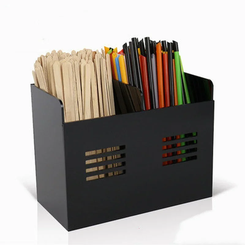 Black Acrylic Cup Holder Multi-compartment Cup Storage Rack Straw Storage Box Coffee Milk Tea Shop Cup Container Display Stand 6