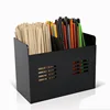 Black Acrylic Cup Holder Multi-compartment Cup Storage Rack Straw Storage Box Coffee Milk Tea Shop Cup Container Display Stand 6