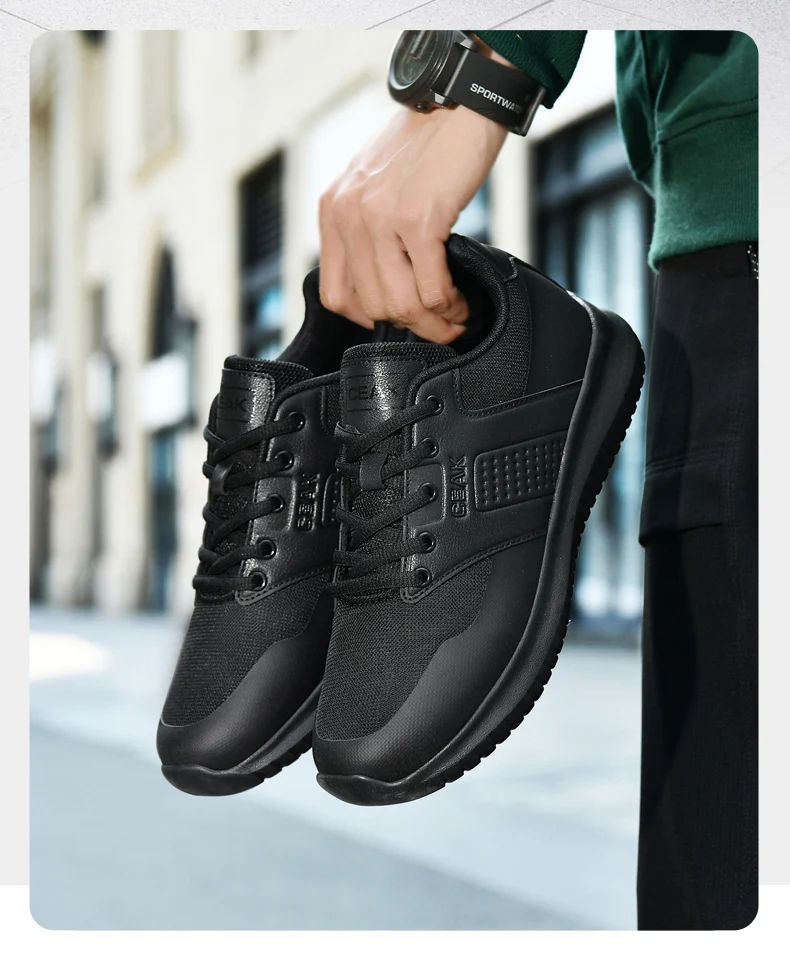 Rutschfeste, ölbeständige Herren-Kochschuhe, vier Jahreszeiten, universelle Küchenarbeitsschuhe, atmungsaktive, weiche Wanderschuhe für den Außenbereich, modisch – Detail 3