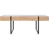 Home Collection Tristan Modern Rectangular Coffee Table COF7000B, 43.3" W X 23.6" L X 15.7" H, Natural/Black Metal Legs 1