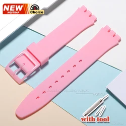 Vibrant Silicone Sport Strap - Waterproof Rubber Wristband with Tool - 20mm (10 Pink)