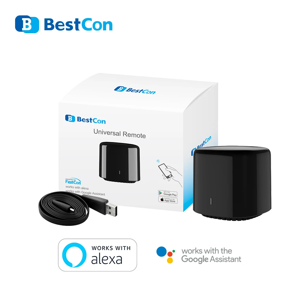 

Broadlink RM4 BestCon RM4C Mini Wi-Fi Smart Controller Universal IR Remote Control Works with Google Home Alexa Smart Home HUB