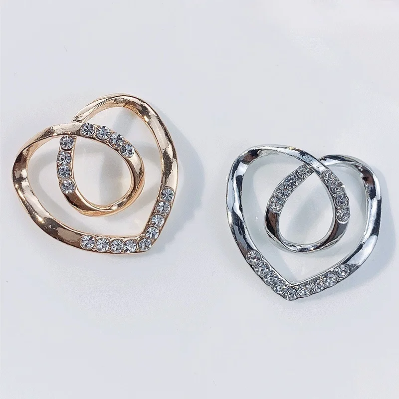 Adjustable Knot Scarf Buckle Pin Decorative Crystal Silk Brooch Clip for T-Shirts Blouses Shawls Women's Fashion Accessories