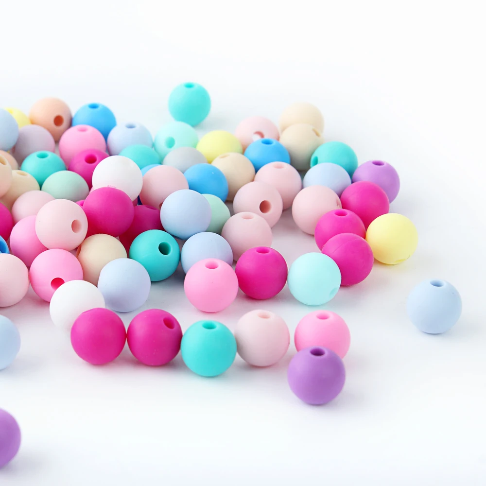 20Pcs 9mm Silicone Beads Food Grade Baby Teething Chewable Beads DIY Pacifier Chain Necklace Accessories Baby Teether Round Bead teething toys,silicone teething toys,baby teething toys,silicone beads,silicone teether,silicone teething beads