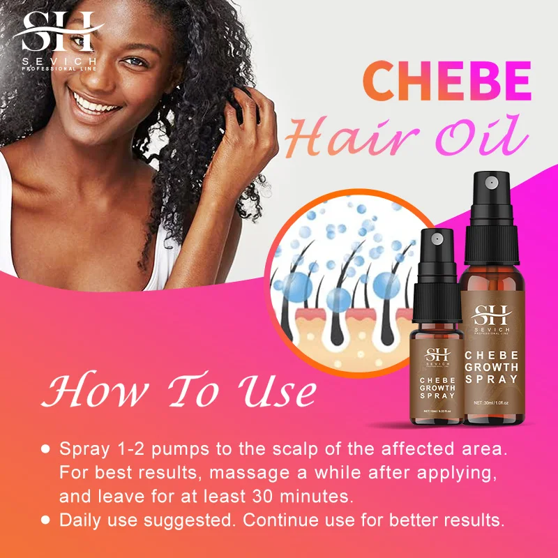 Sevich Chebe Hair Growth Spray 30ml Africa Traction Alopecia Hair Thickening Oil Anti Loss Treatment Spray Scalp Care