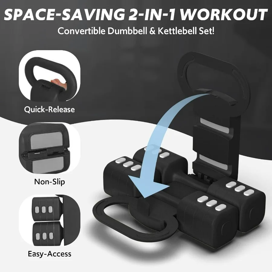 Adjustable Dumbbell Set of 2, 4 in 1 Free Weights Dumbbells Set for Women with Fast Adjustment, Each 2lb 3lb 4lb 5lb Hand Weight