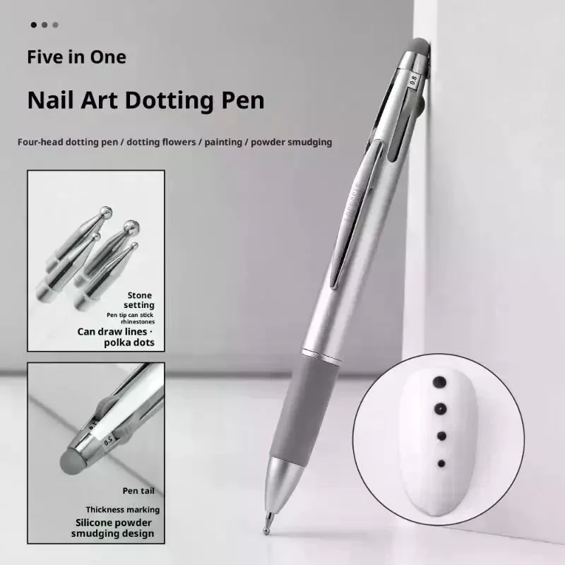 4in1 네일 도팅펜 네일아트 도팅 도구 볼펜 디자인 네일아트 팁 도트 페인트 매니큐어 키트