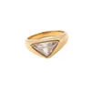 New Vintage High End PVD No Fade Fashion Luxury Simple Triangle Zircon Stainless Steel Finger Ring Trendy for Women 1