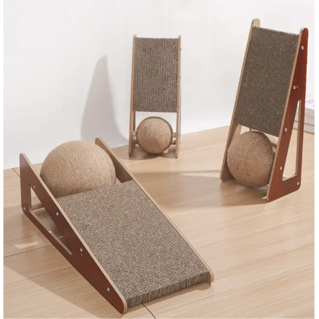 New Cat scratching board with vertical ball detachable scratching cat toy claw resistant to scrapping pet furniture 3