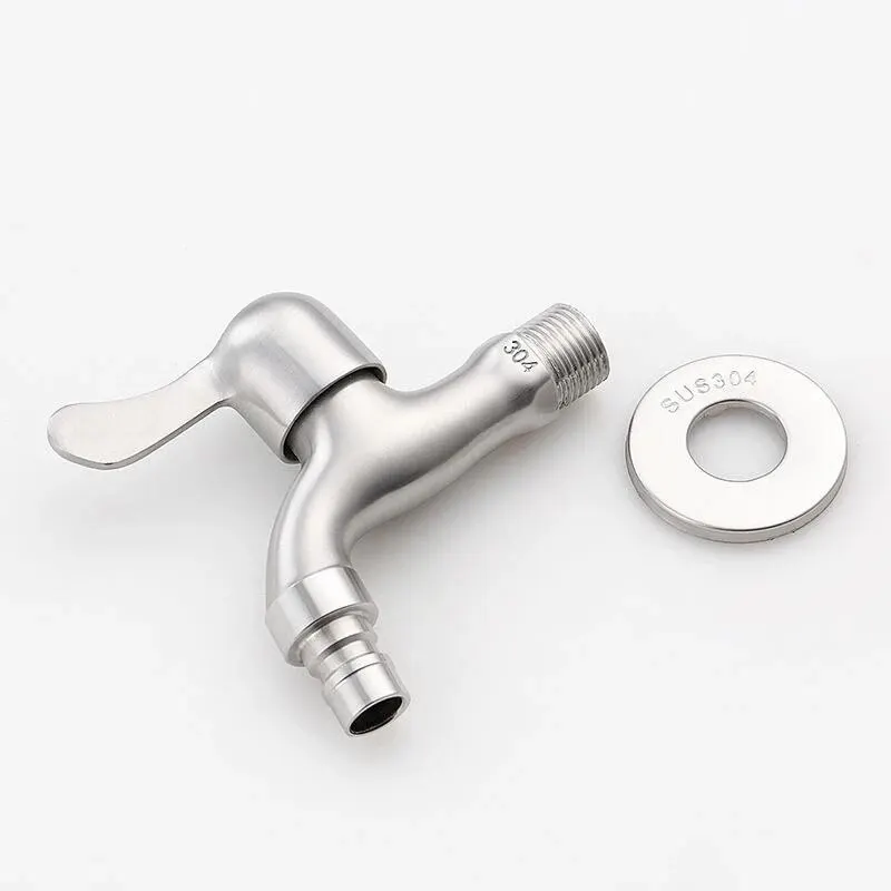 Bathroom Faucet Washing Machine Faucet Water Tap Faucet 304 Stainless Steel Wall Mounted