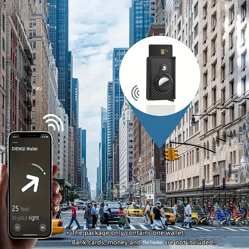 남성용 탄소 섬유 RFID 차단 지갑, 미니멀리스트 프론트 포켓 지갑, 신용카드 홀더