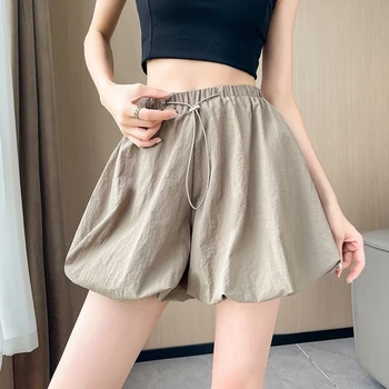 Französisch weites Bein Shorts Frauen Sommer lässig Mode Streetwear Cargo Shorts hohe Taille lose alle passen zu einer Linie Damen Shorts neu