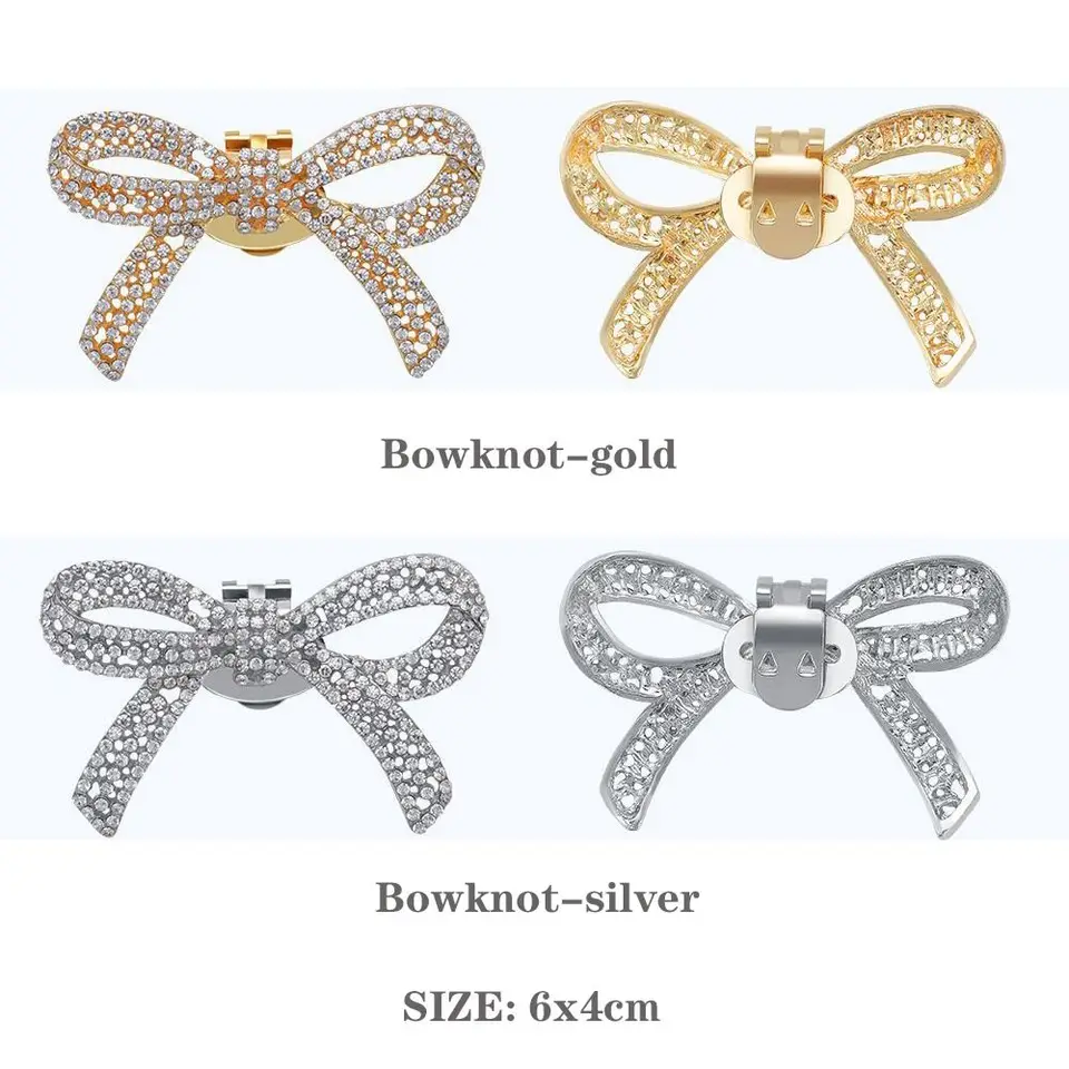 4pcs Elegante Strass Crystal Metalen Schoen Clips Bruidsbloem Schoen Gespen Voor Bruiloft Partij Portemonnee
